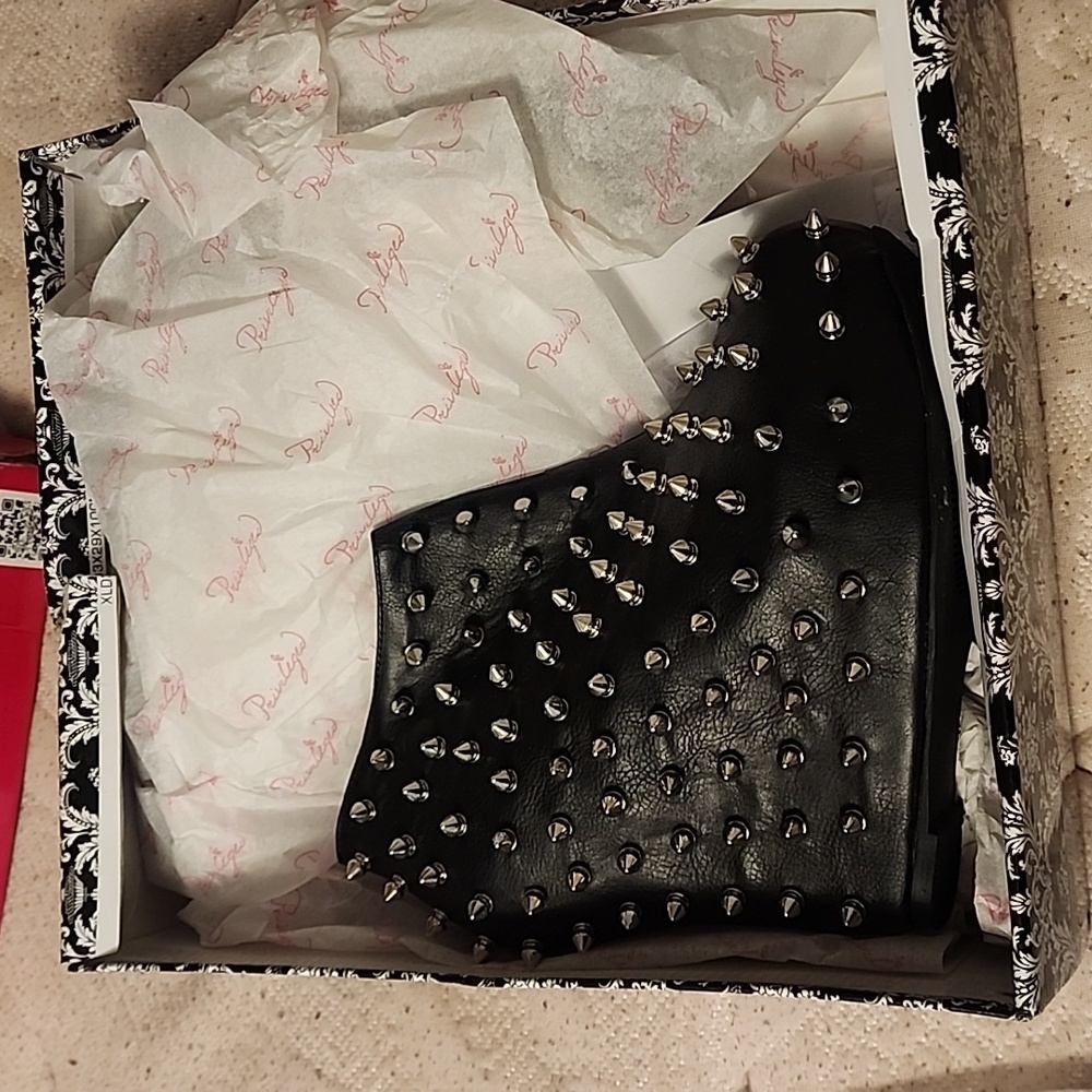 Black studded heels